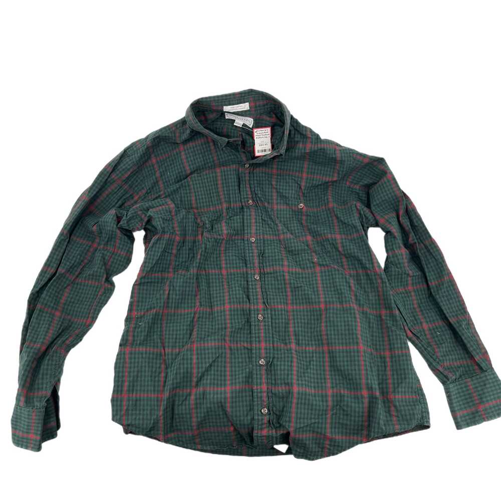 Burberry Green Red Plaid Button-Up Dress Shirt | Mens L